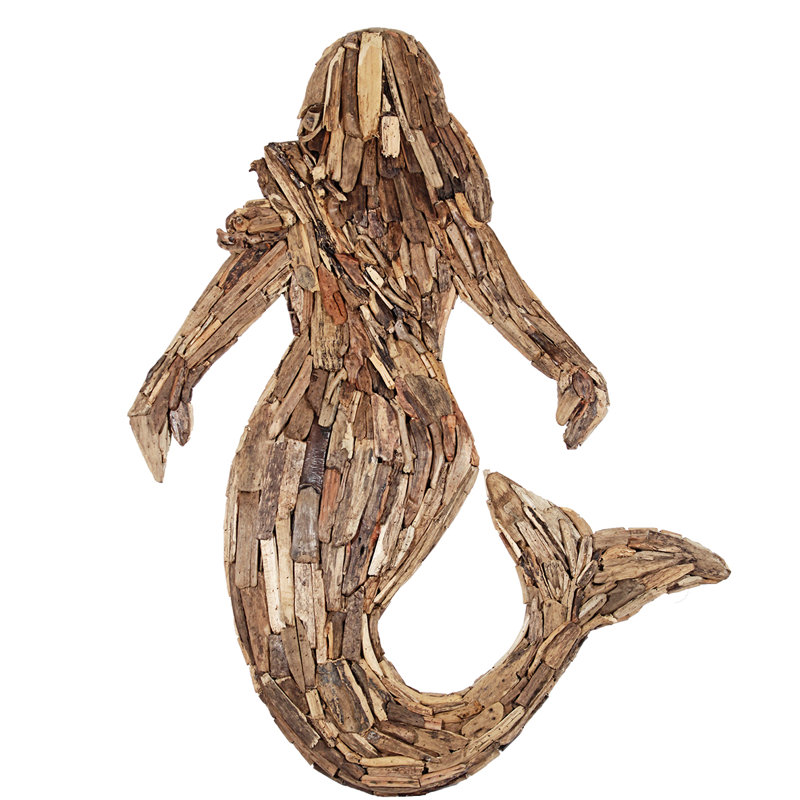 Ibolili Driftwood Mermaid with Hands Wall Décor Wayfair